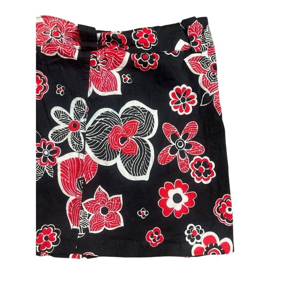 Floral Mini Skirt Black and Red Y2K Dark Fairy Whimsigoth Sz L - Picture 6 of 8